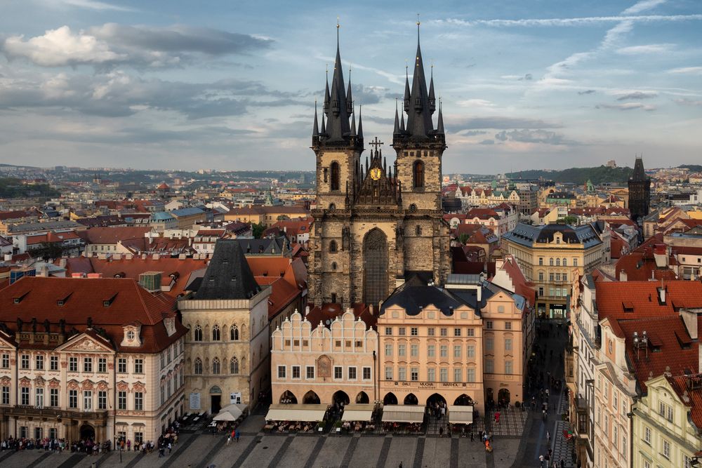 Vista dalla torre del municipio, Praga