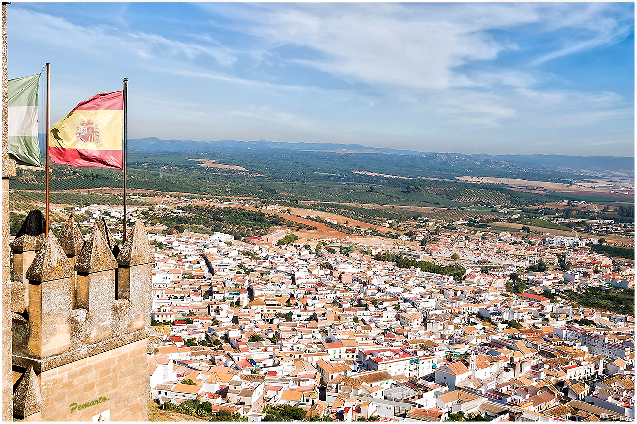 Vista de Almodòvar del Rìo desde el Castillo. Còrdoba.