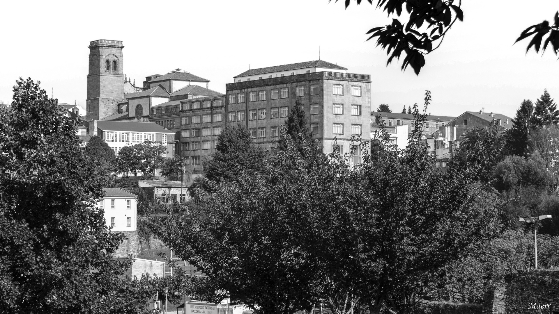 Vista de la ciudad de compostelana, desde el norte.