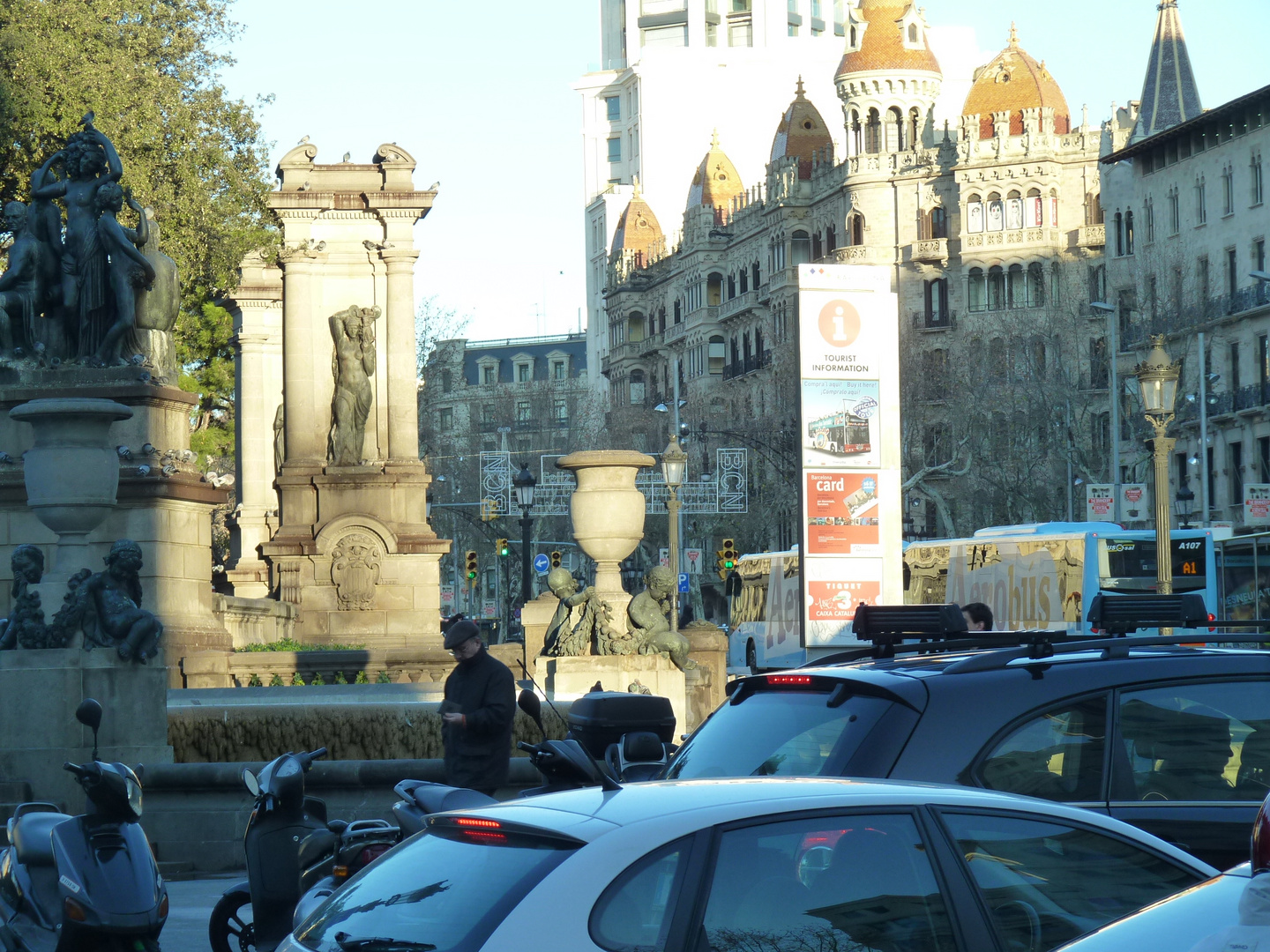 Vista de la Plaza de Cataluña. Barcelona. Enero 2010.