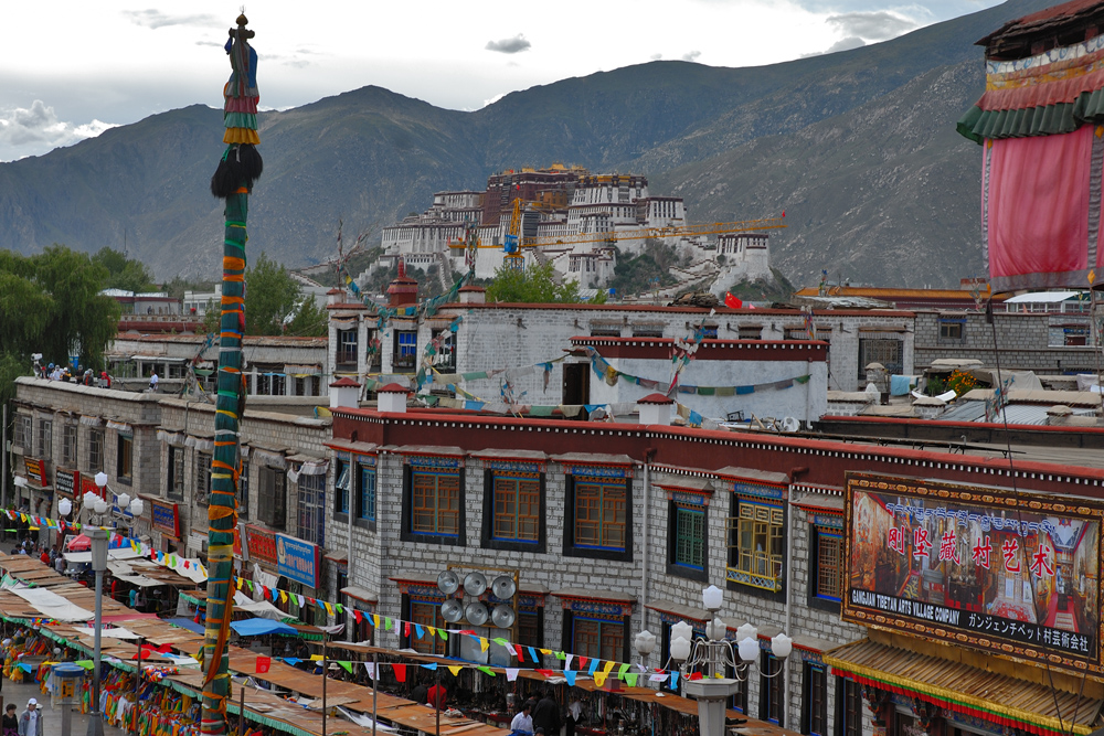 Vista from the Jokhang roof to Potala Palace