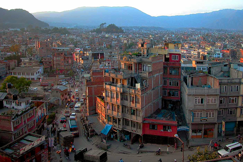 Vista over the roofs of the quarter Thamel