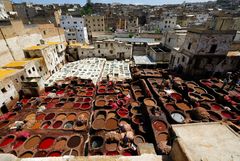 Vista sulle concerie di Fès