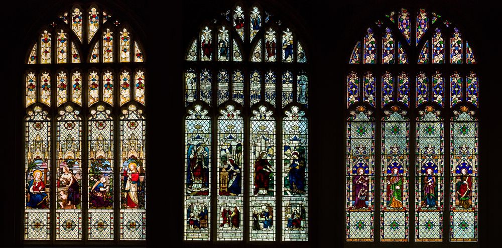 Vitraux de l’Eglise Sainte-Marie  --  Saffron Walden  --  Kirchenfenster von der St Maria Kirche 