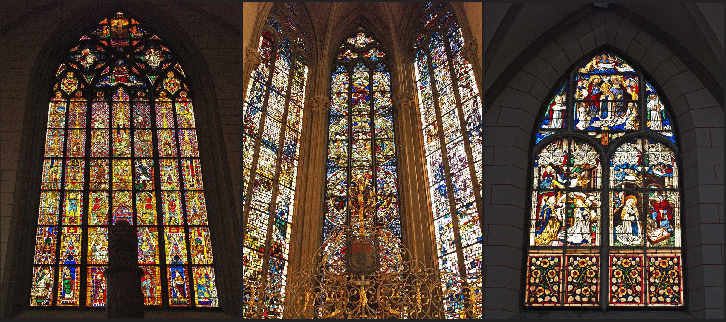 Vitraux gothiques dans la Cathédrale d’Augsburg  --  Gotische Kirchenfenster in dem Augsburger Dom