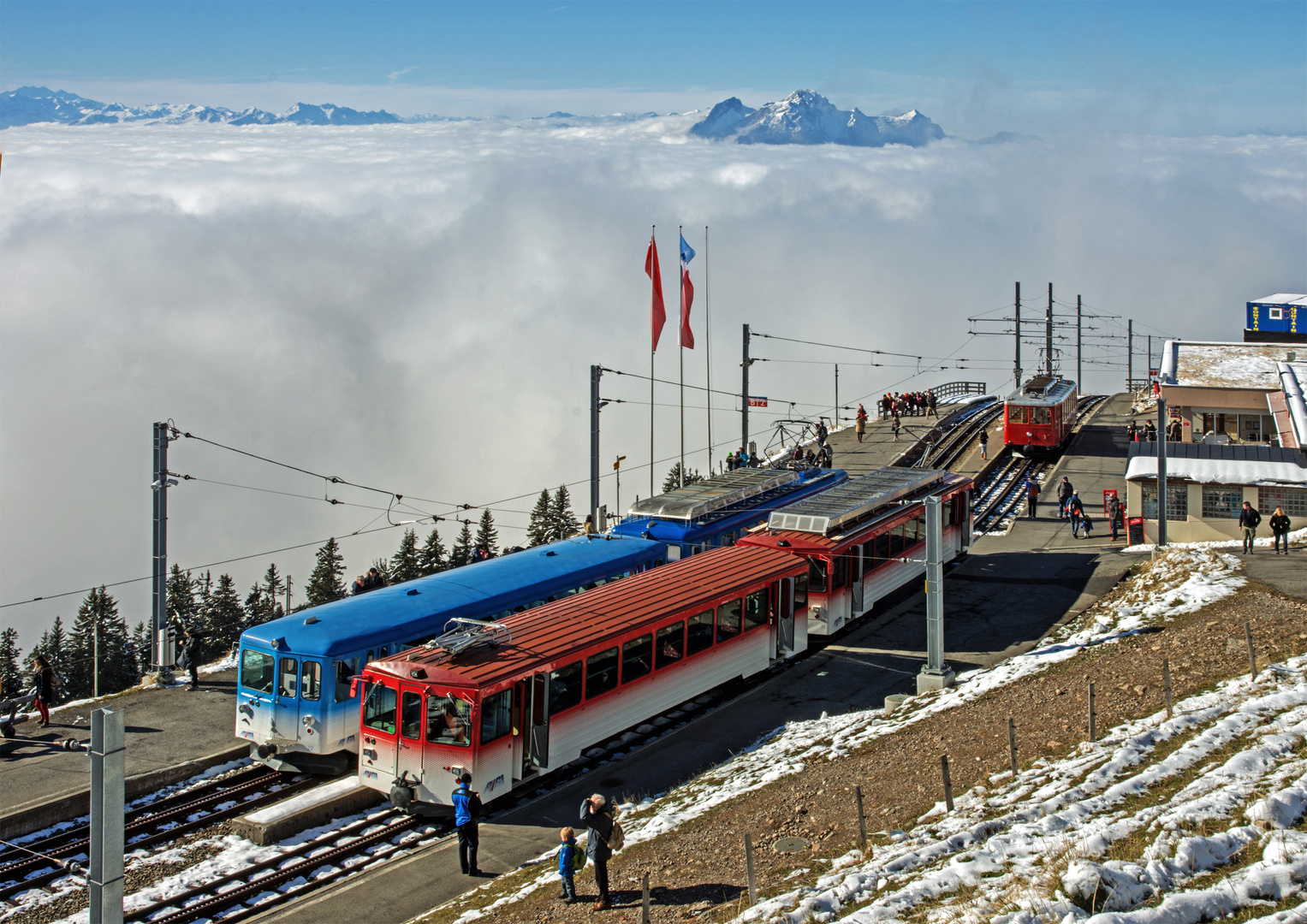 Vitznau u. Arth-Rigi Bahnen Rigikulm 20.Okt.2015 