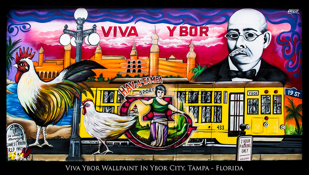 Viva Ybor Wallpaint - Ybor City, Tampa Bay, Florida