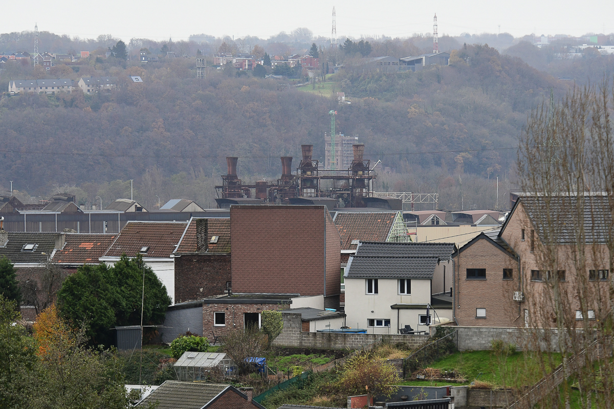 Vivegnis-Oupeye mit Stahlwerk Chertal und Charbonnage Hasard in Cheratte (B)