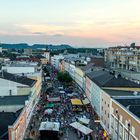 Vöcklabruck/OÖ, der Stadtplatz von oben.....