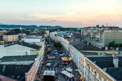 Vöcklabruck/OÖ, der Stadtplatz von oben.....