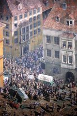 Völkerschlacht-Panorama: quer Thomasgasse, oben Klostergasse