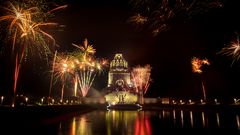 Völkerschlachtdenkmal in Silvester Beleuchtung 2019/20