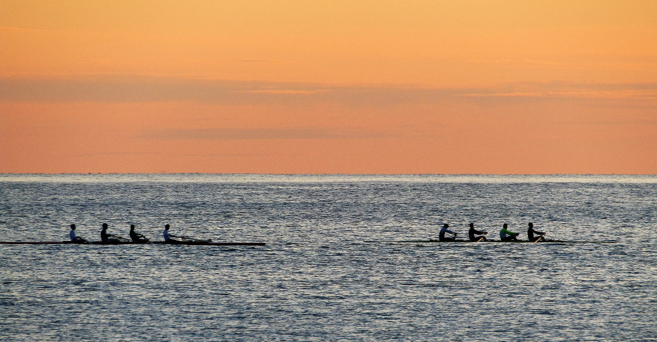 vogando nel tramonto