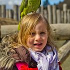 Vogelpark Detmold Papagei auf dem Kopf