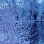 voila la petite île sous la neige