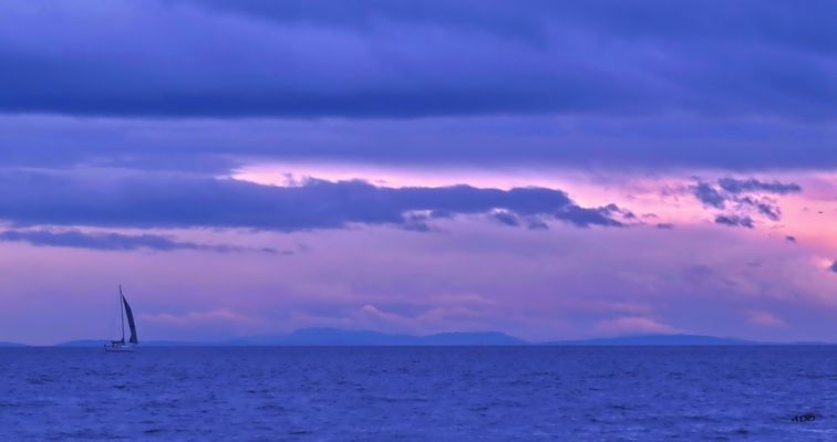 voiles noires au coucher du soleil