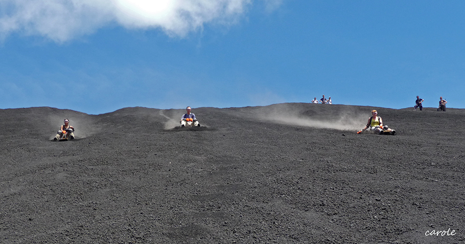 volcano boarding  in Nicaragua