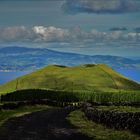 Volcano crater and Faial Island