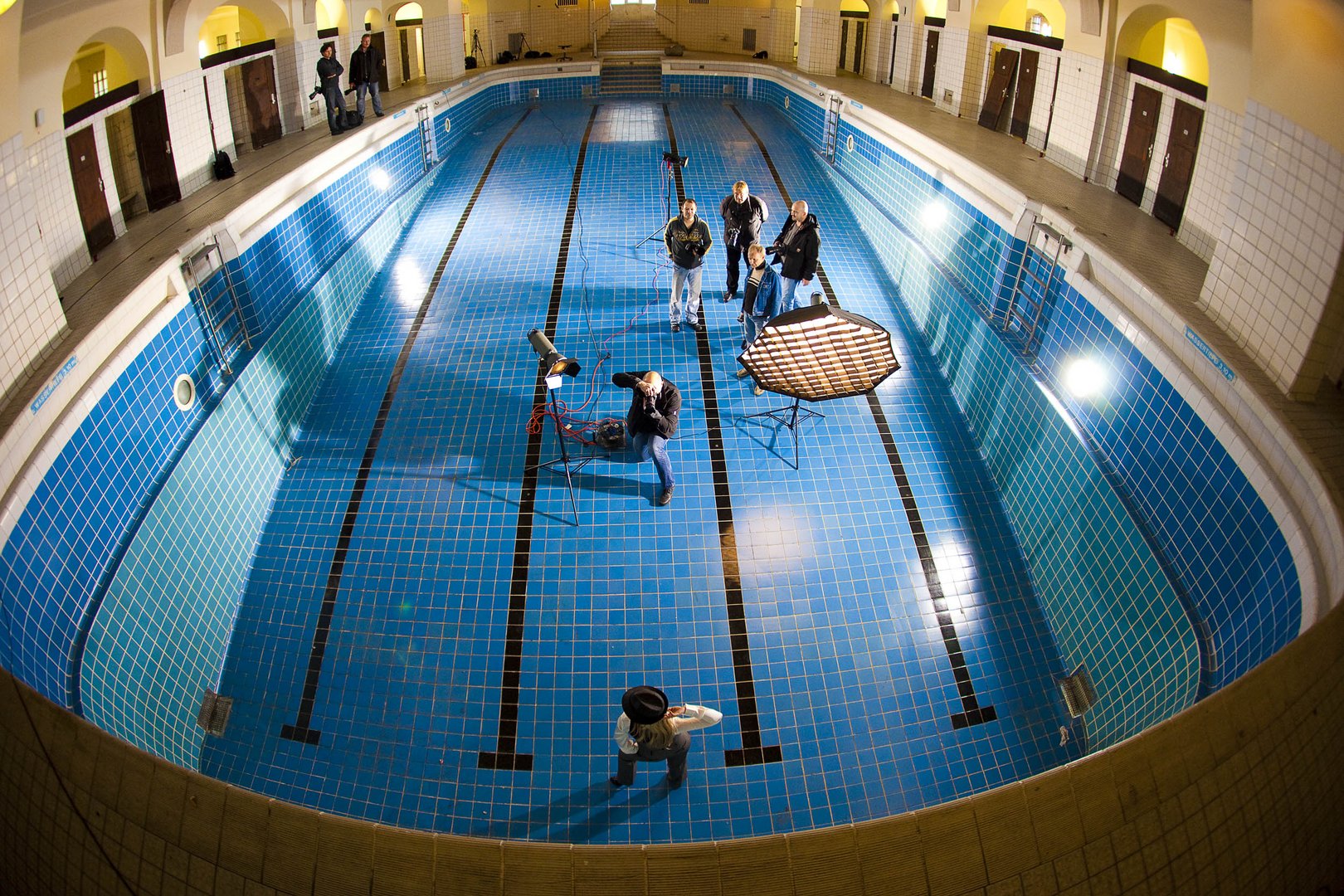 Volksbad Nürnberg, Fotografen im Becken