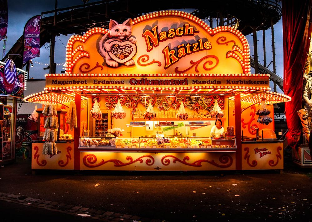 Volksfest. Warten auf Kundschaft