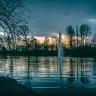 Volkspark See in der Dämmerung