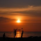 Volleyball Schattenspiel am Strand