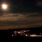 Vollmond Abend im Advent im Erzgebirge