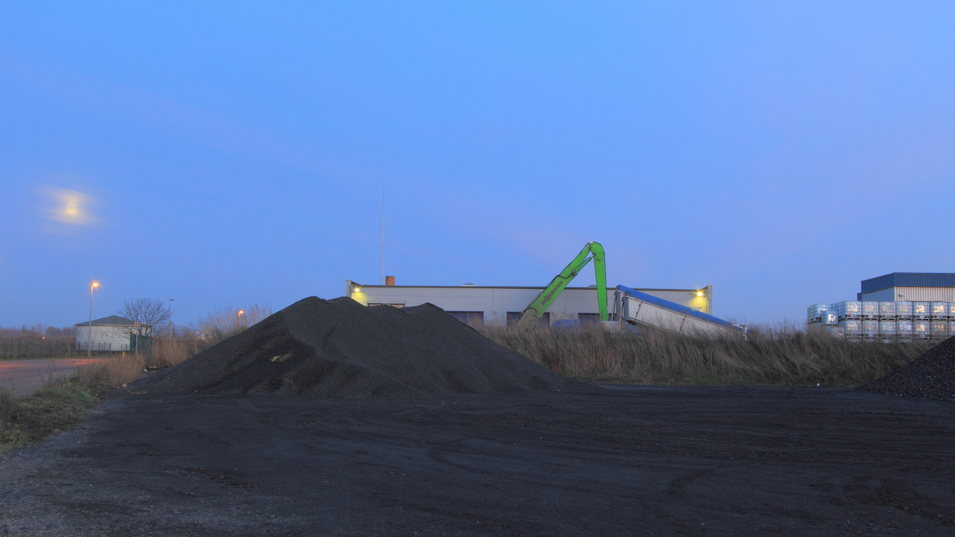 Vollmond am Hafen Salzgitter