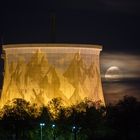 Vollmond am Kühlturm