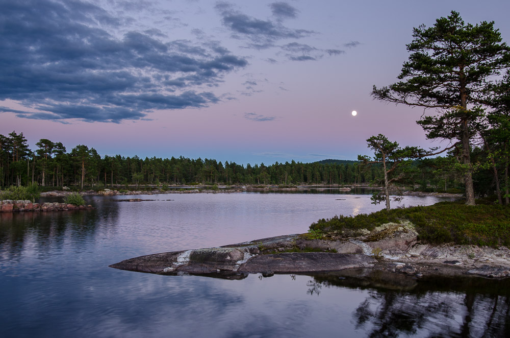 Vollmond am Stora Gla in Schweden