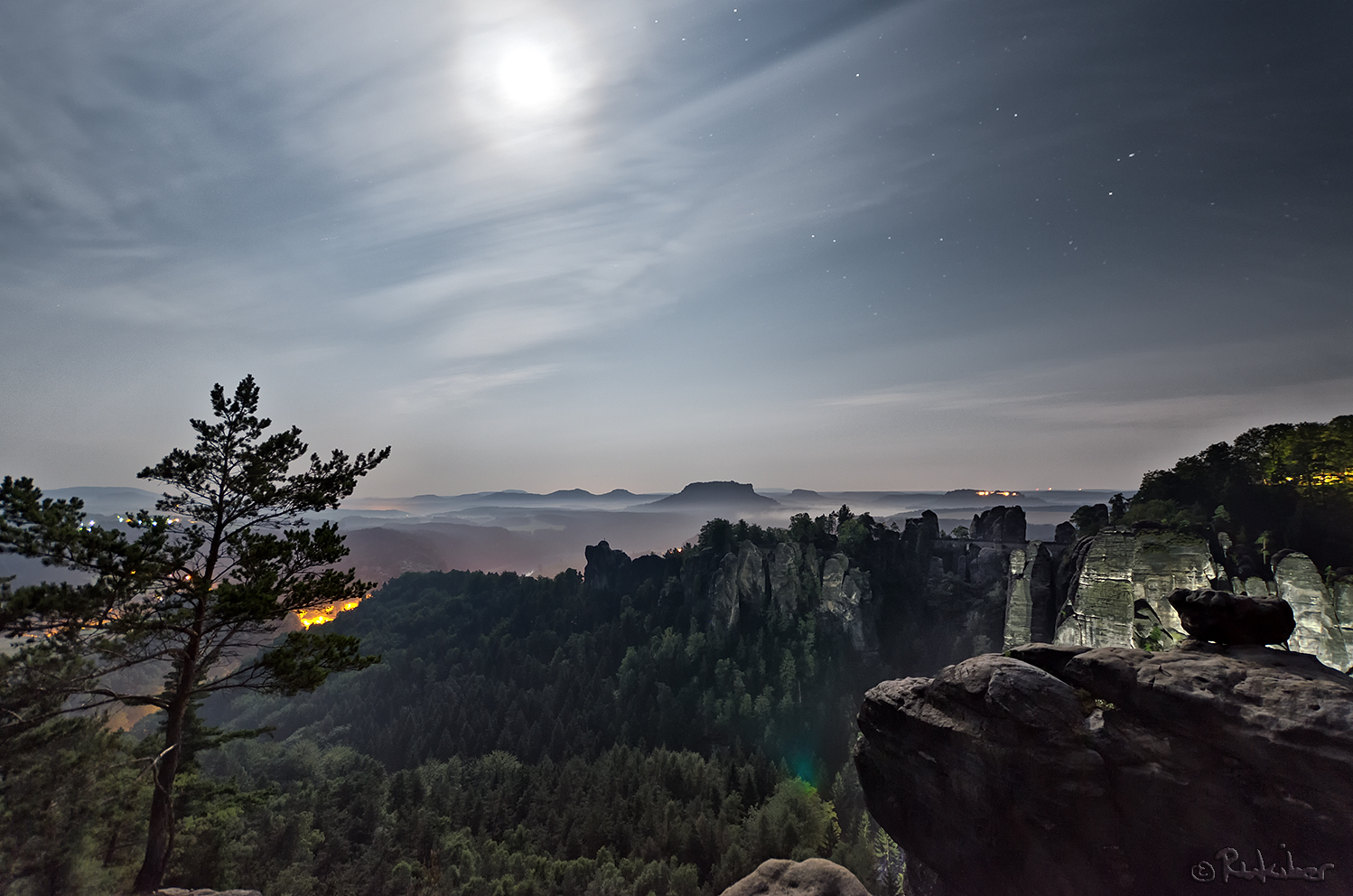 Vollmond an der Wehlnadel - Elbsandsteingebirge