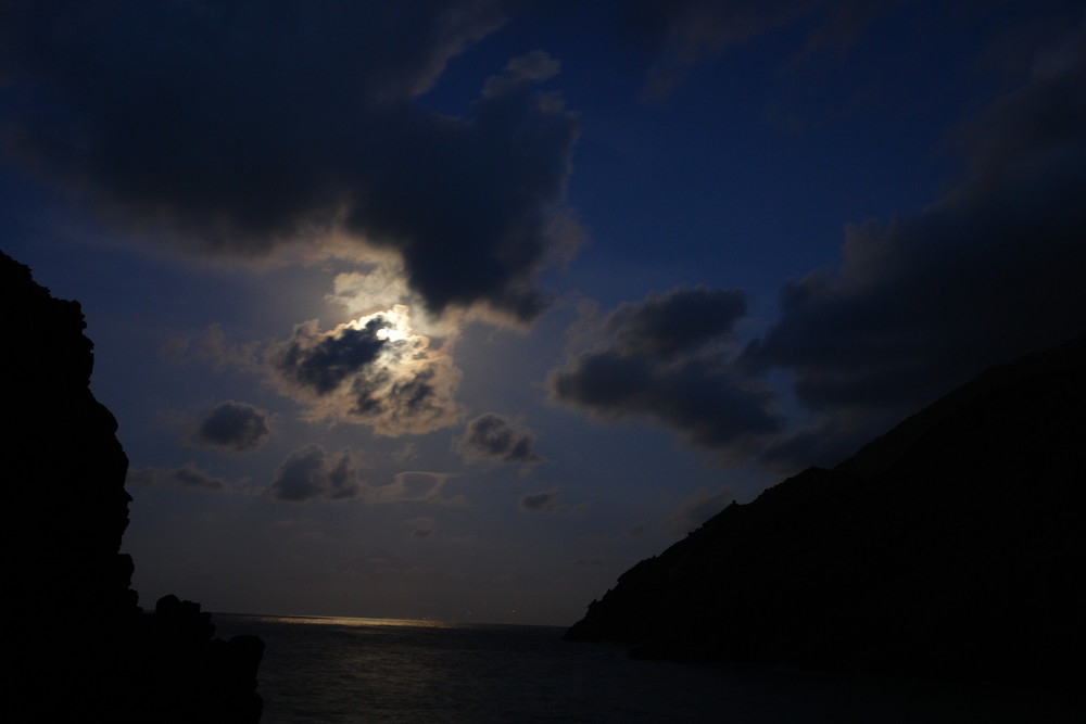 Vollmond auf La Gomera 25.10.2007 Castillo del Mar