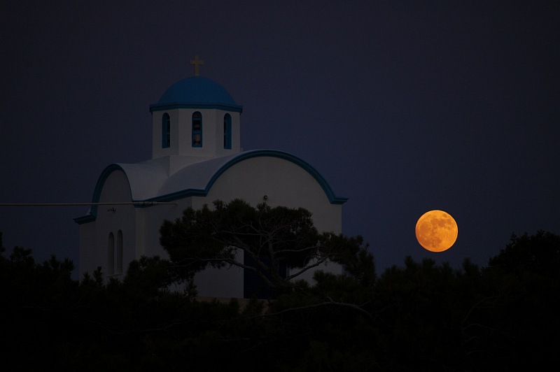 Vollmond bei Amopi auf Karpathos