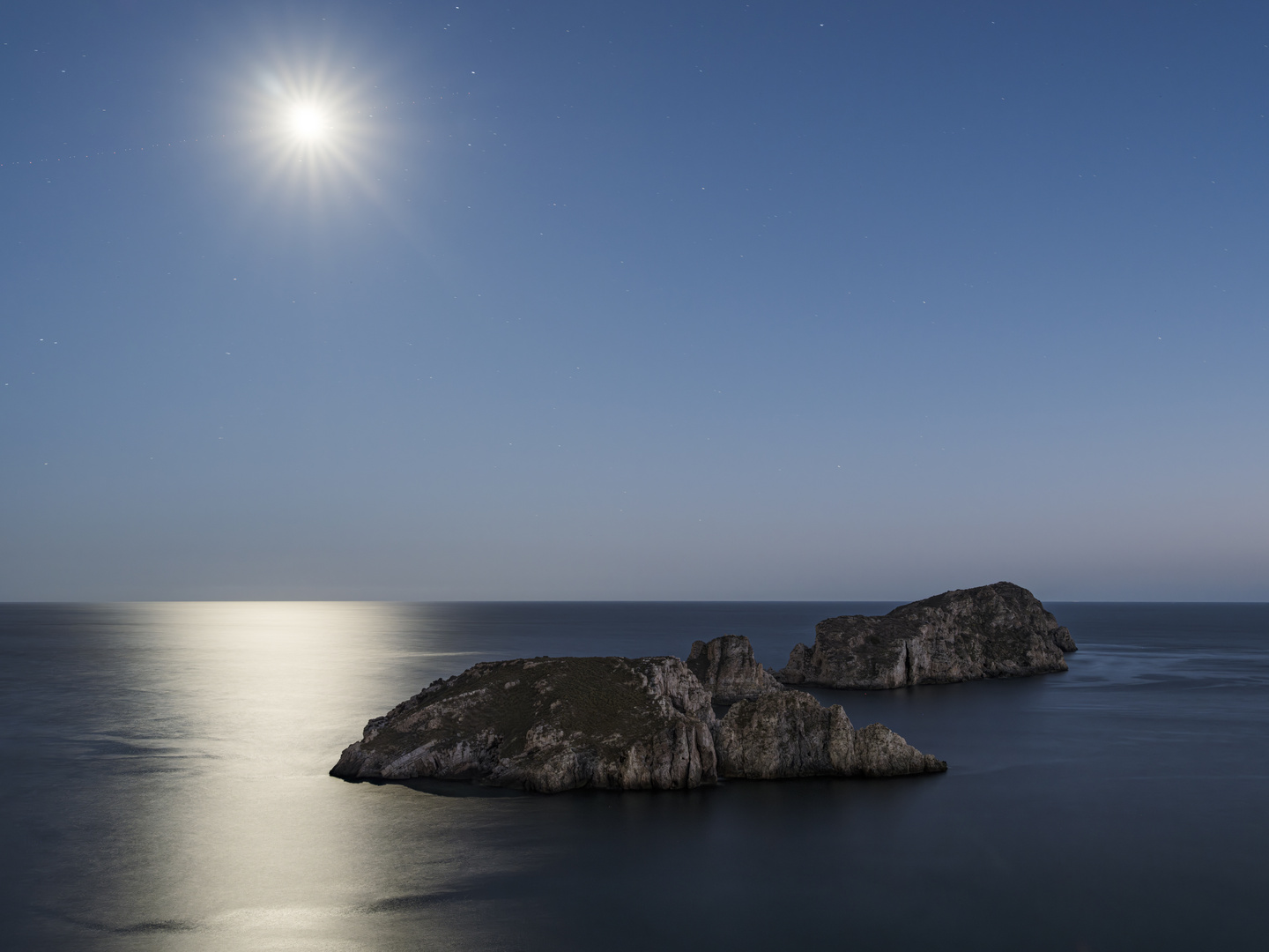 Vollmond bei Santa Ponca, Mirador de les Malgrads, Mallorca