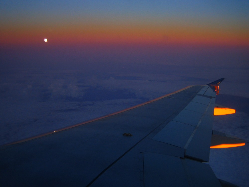 Vollmond im Sonnenuntergang