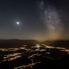 Vollmond, Mars und Milchstrasse