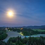 Vollmond über dem Elbsandstein