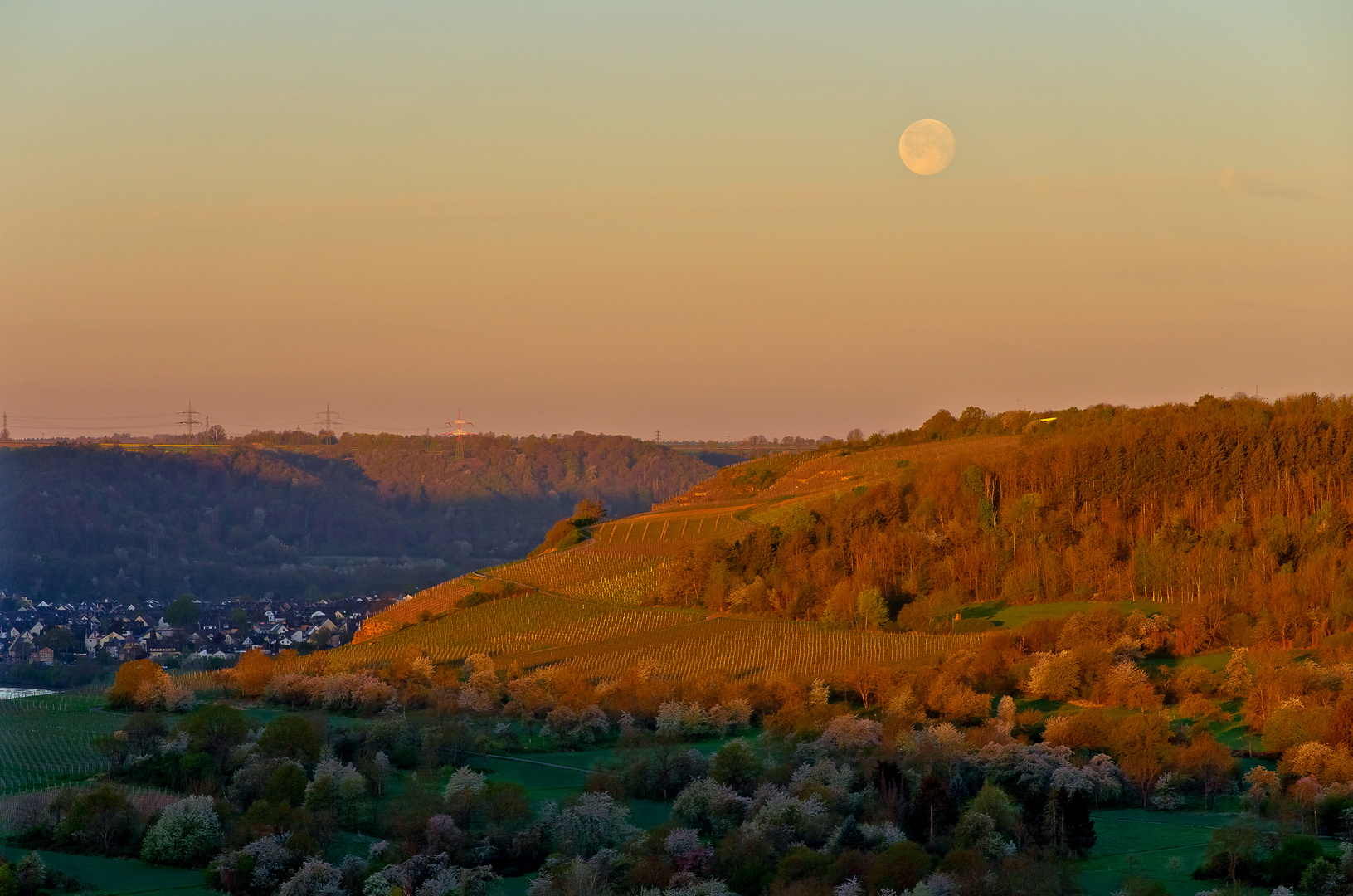 Vollmond über dem unteren Moseltal