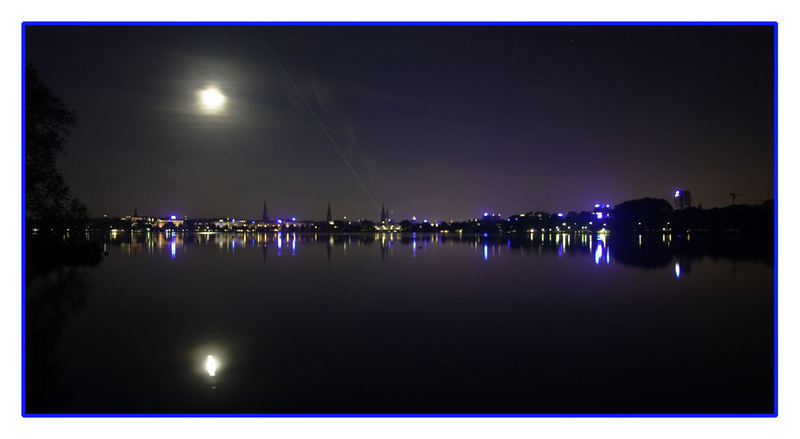 Vollmond über der Binnenalster