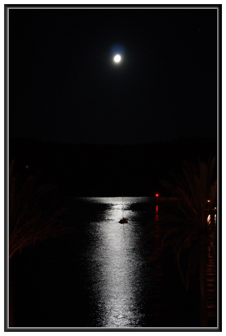 Vollmond über der Bucht von Port de Soller, Mallorca