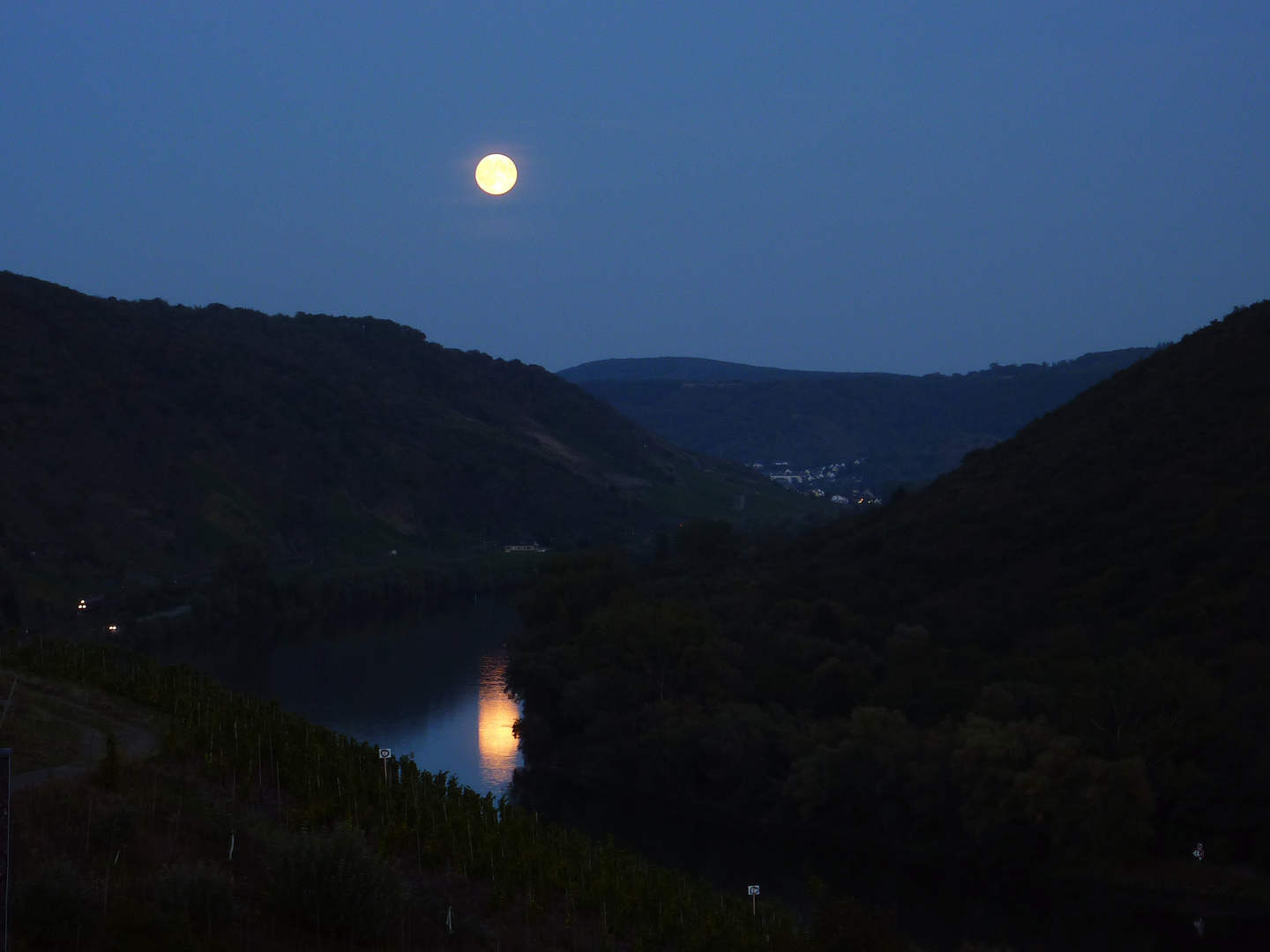 Vollmond über der Mosel