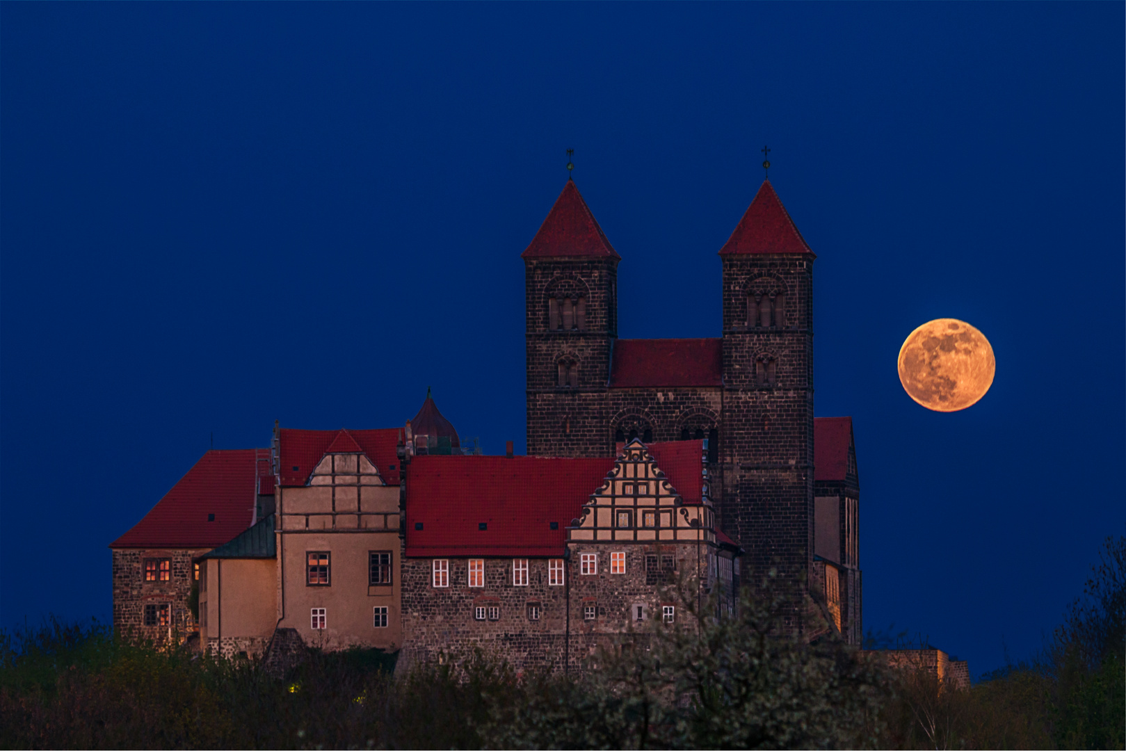 Vollmond über Quedlinburg