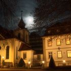 Vollmond über Schlosskirche und Schlosshotel