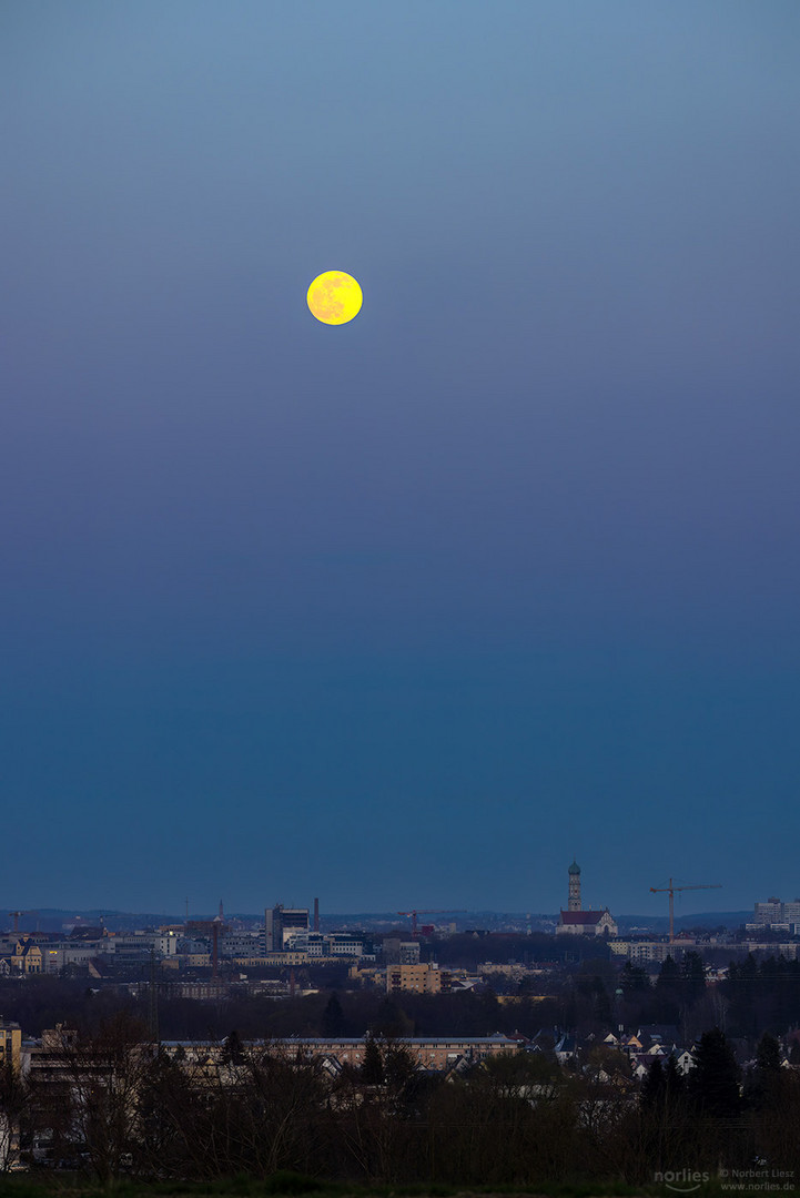 Vollmond über Ulrichsbasilika