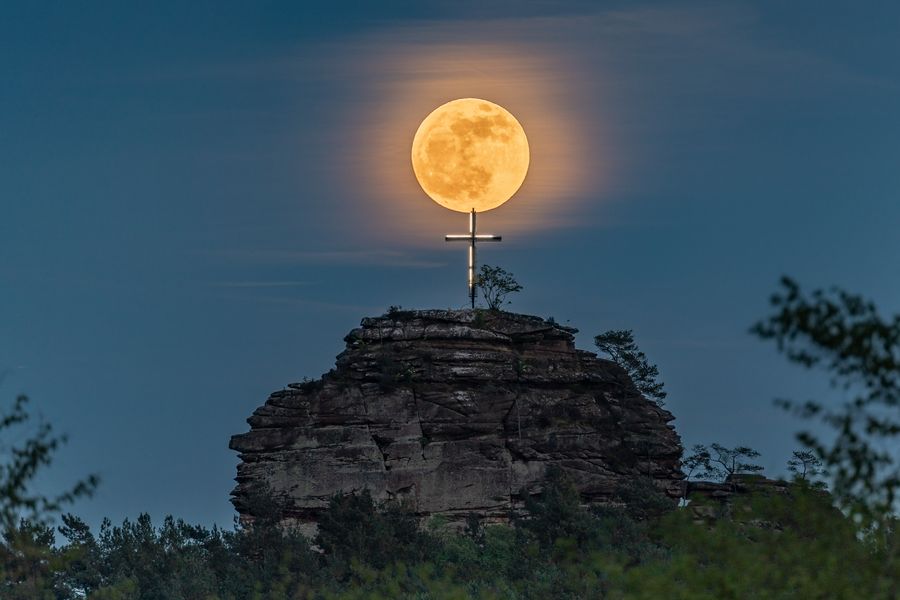 Vollmond überm Engelmannfelsen