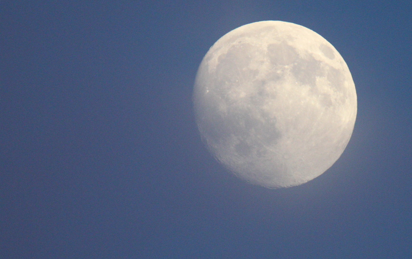 Vollmond während der Abenddämmerung