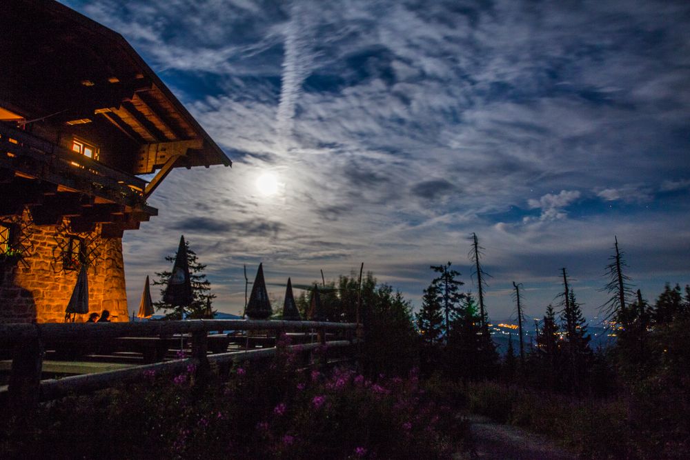 Vollmondnacht an der Lusen Hütte