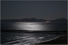 Vollmondnacht an der Playa de Muro auf Mallorca am 21.08.2013