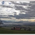 vom Albishorn Richtung Zugersee, Rigi und Pilatus