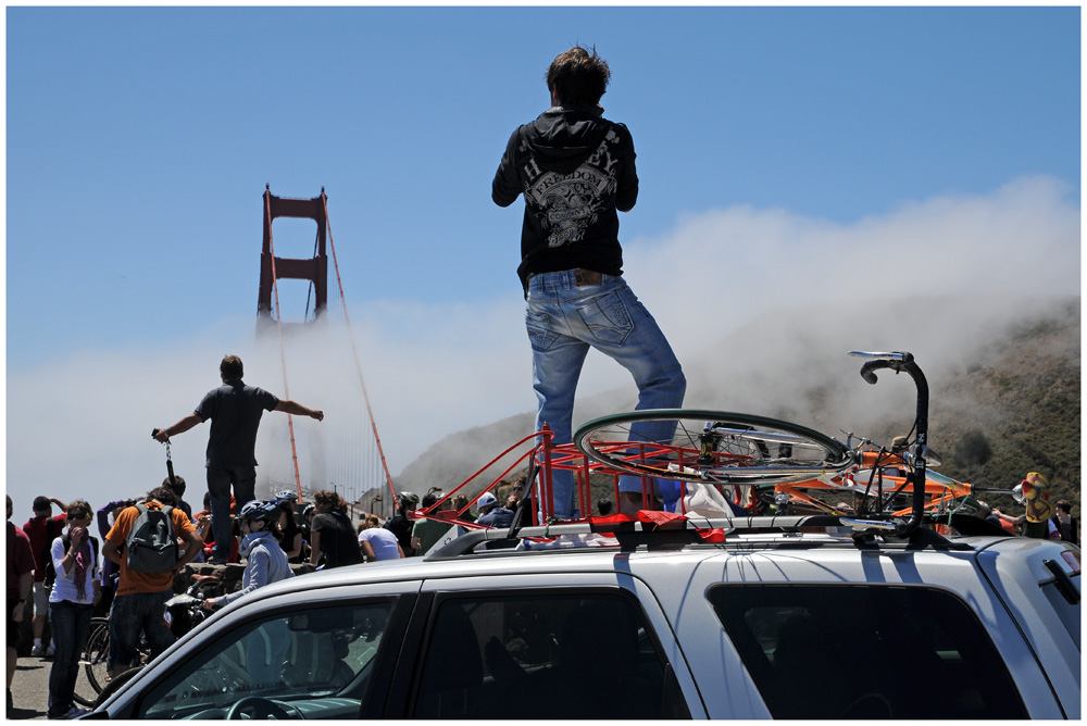 vom Glück, die Golden Gate Bridge zu fotografieren